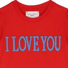 Girls Red Embroidered Dress, 1, hi-res