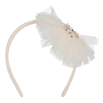 Girls Ivory Tulle Headband