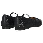 Girls Black Embellished Sequin Shoes, 1, hi-res
