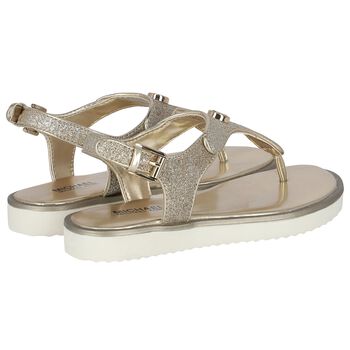 Girls Ivory & Gold Sandals