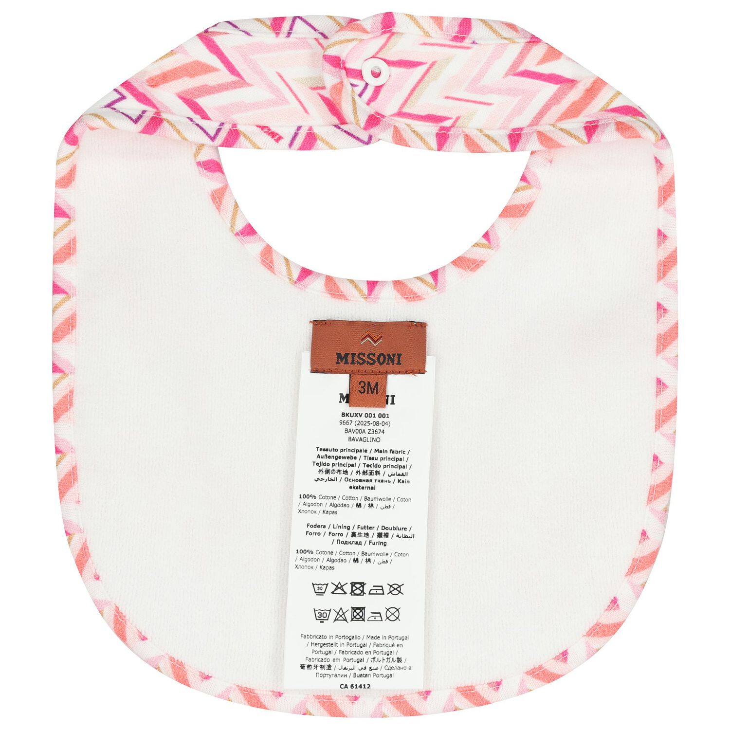 Baby Girls White & Pink Teddy Bear Zig Zag Babygrow Gift Set, 1, hi-res