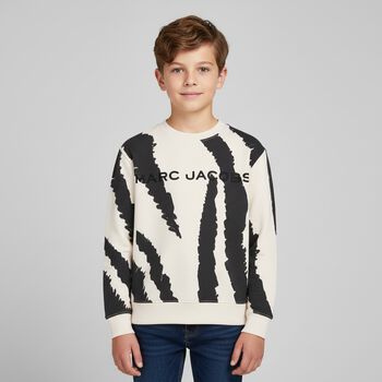 Boys Black & Ivory Zebra Sweatshirt