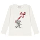 Girls White & Red Teddy Bear Skirt Set, 1, hi-res