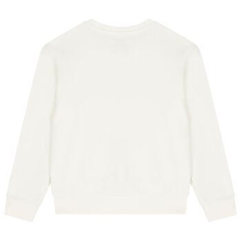 Girls Ivory Teddy Bear Logo Sweatshirt