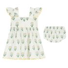 Younger Girls Ivory Daisy Dress Set, 1, hi-res