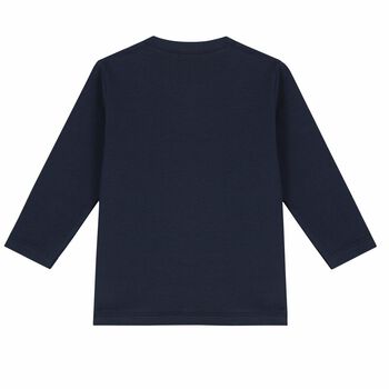 Baby Boys Navy Logo Top