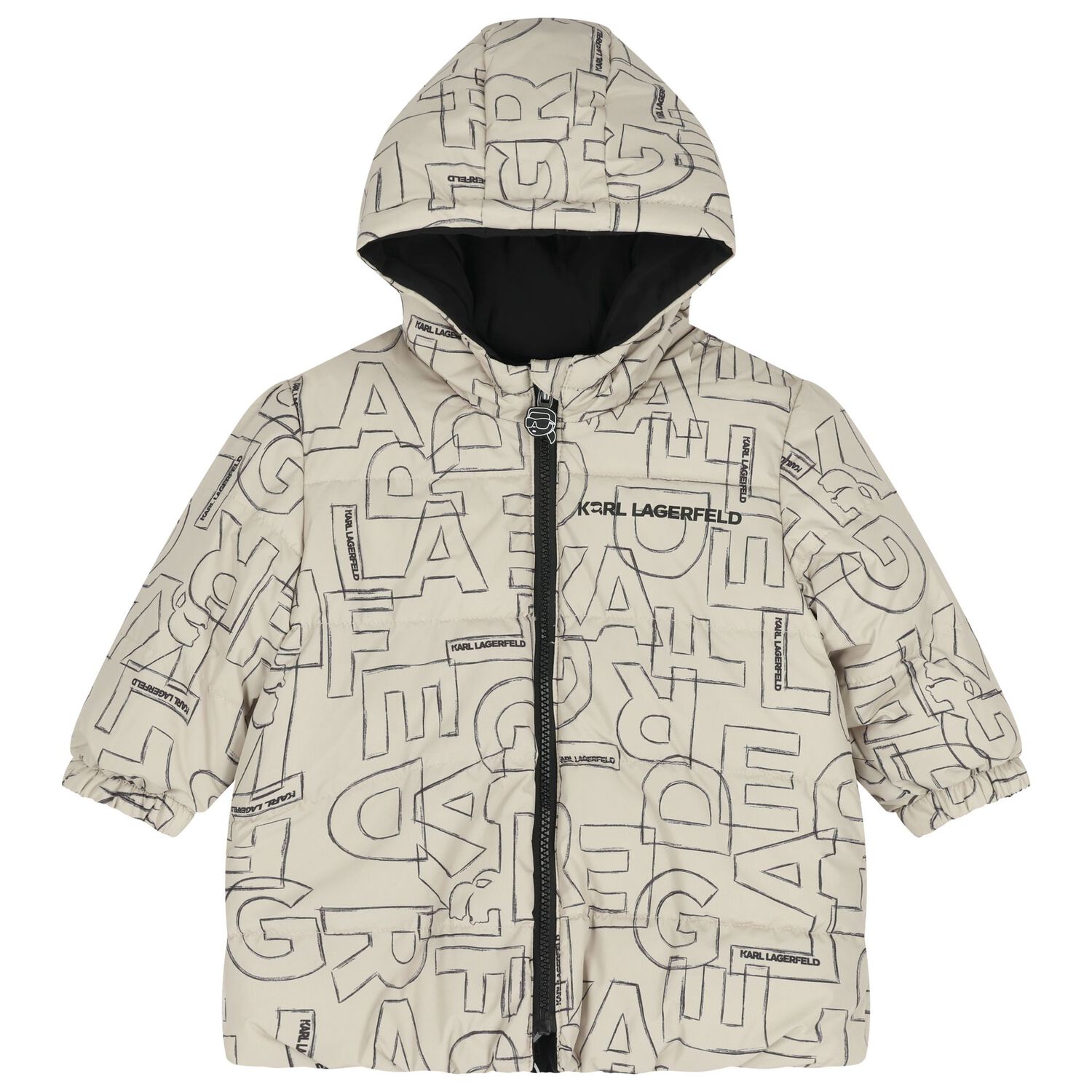 جاكت اولاد منفوخ قابل للعكس باللون الاسود والبيج , 1, hi-res