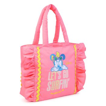 Girls Pink Ruffled Minnie Mouse Beach Bag