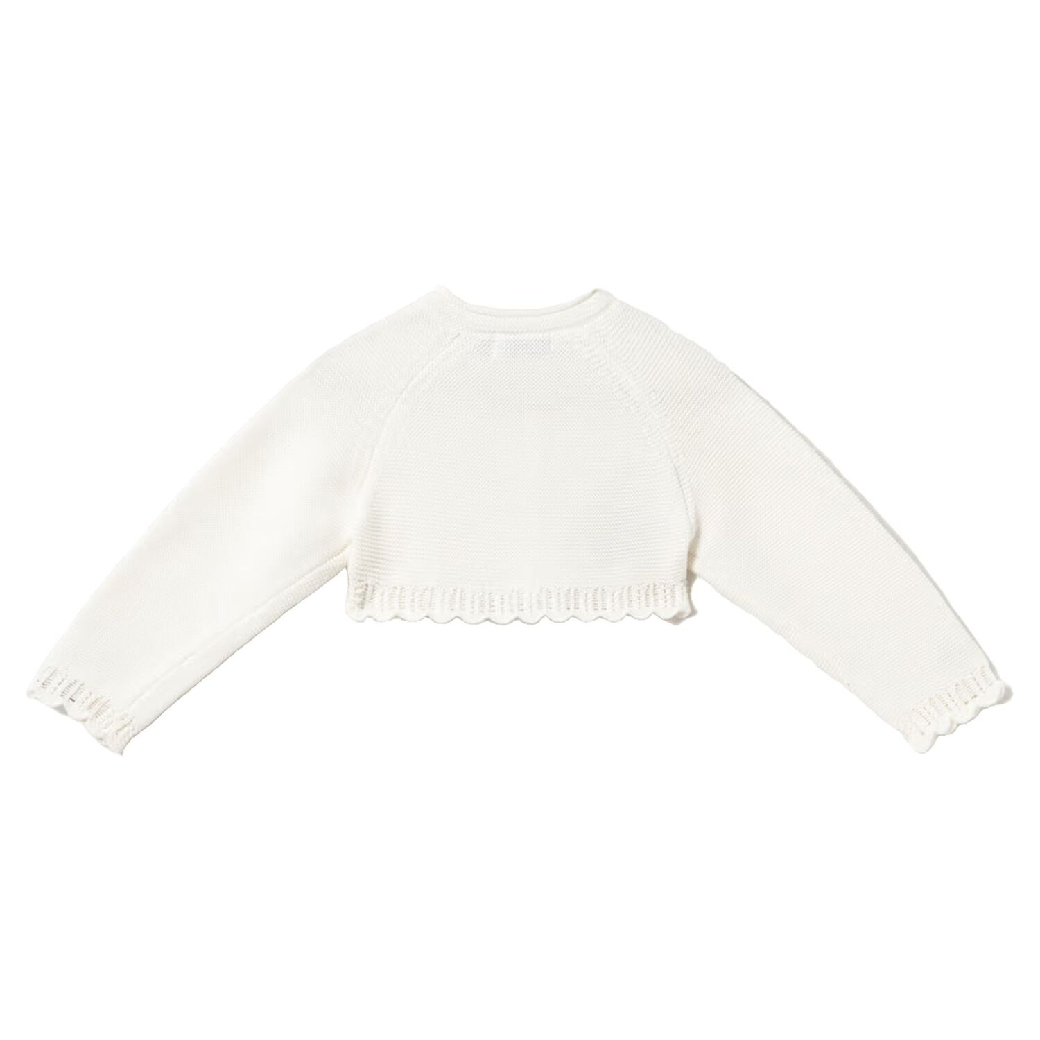 Younger Girls Ivory Knitted Cardigan, 3, hi-res