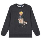 Boys Grey Polo Bear Logo Sweatshirt, 1, hi-res