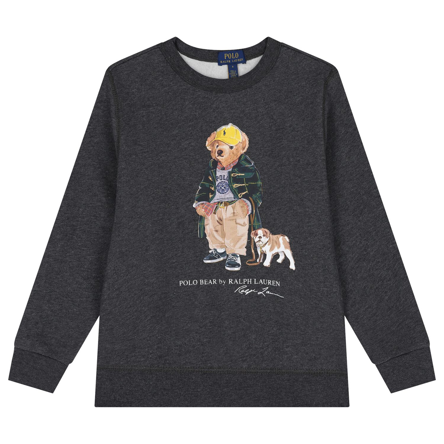 Boys Grey Polo Bear Logo Sweatshirt, 1, hi-res image number null