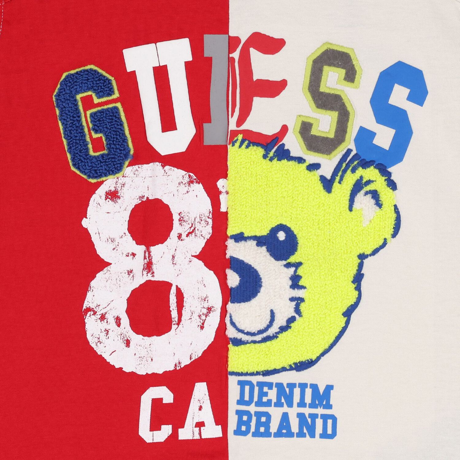 Boys Red & Ivory Teddy Bear Logo T-Shirt, 1, hi-res