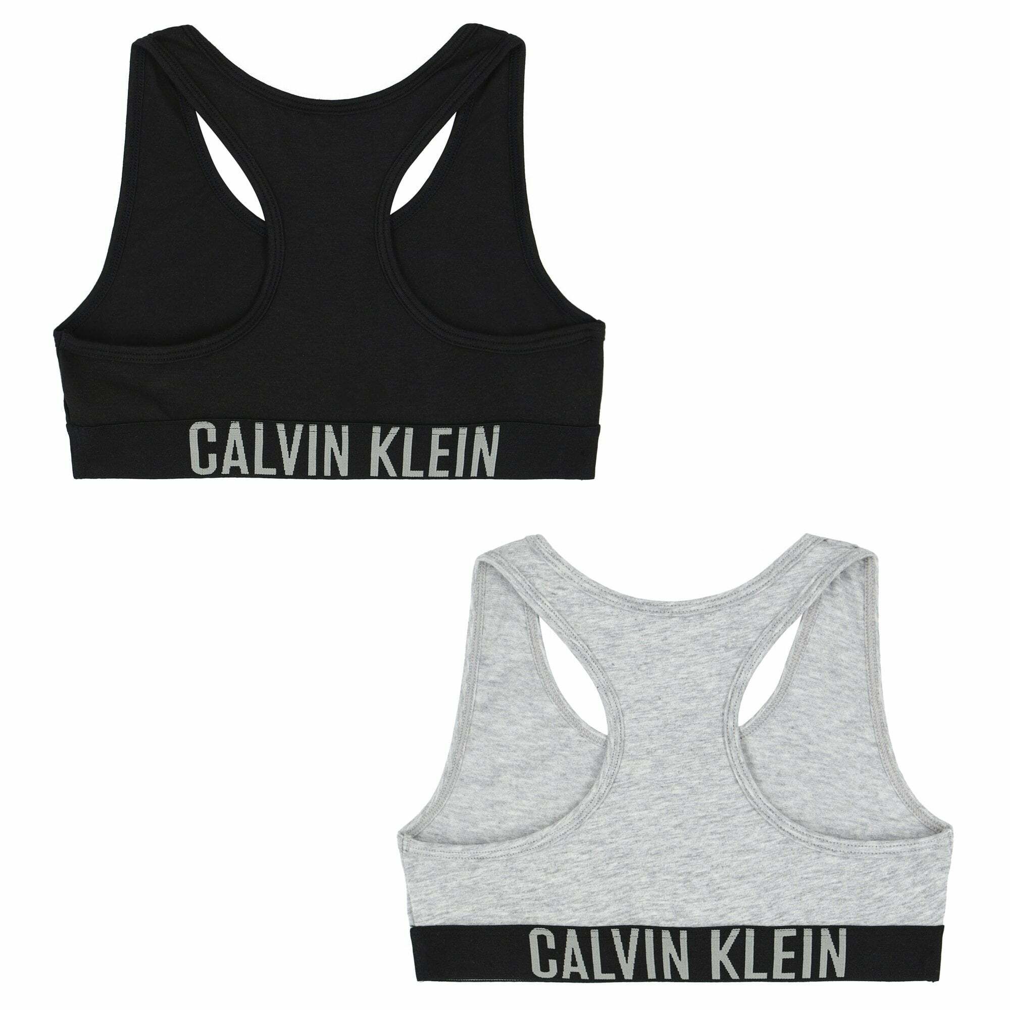 Calvin Klein Girls Grey Black Bra Tops 2 Pack Junior Couture
