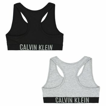 Girls Grey & Black Bra Tops (2 Pack)