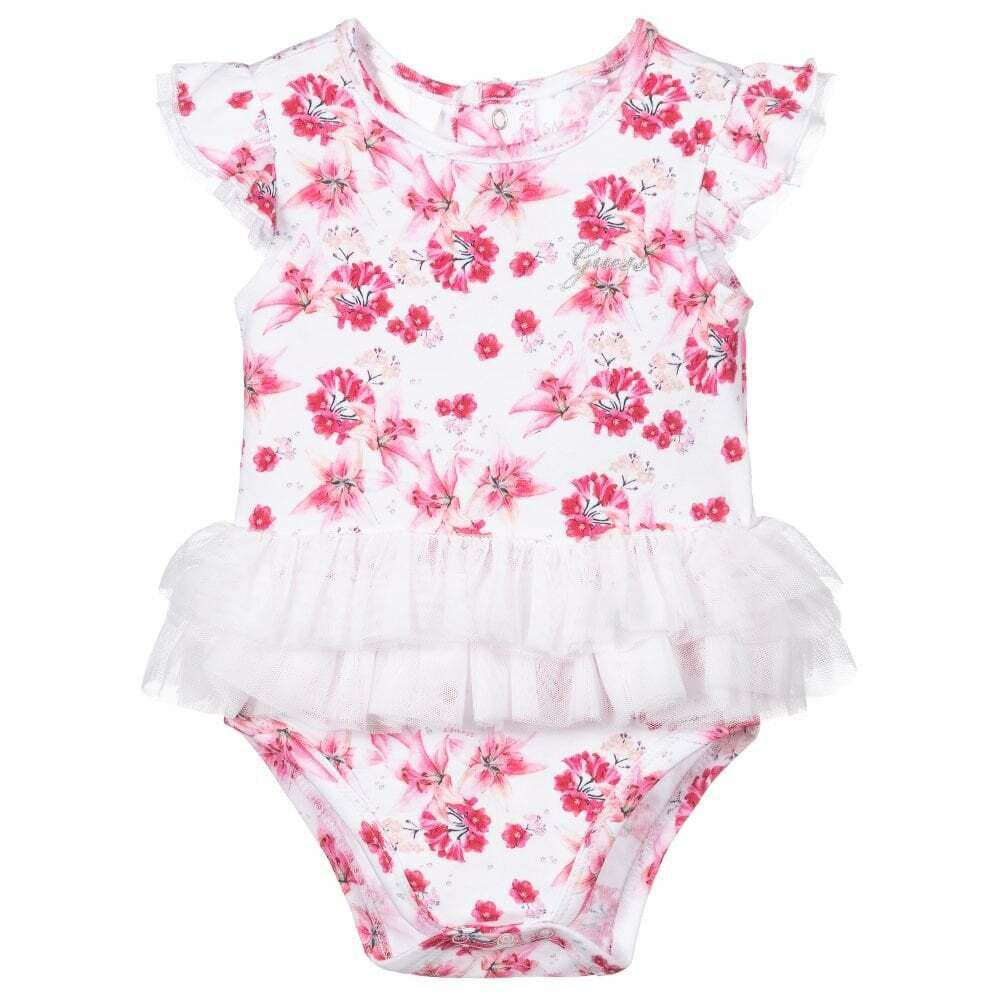 Guess Baby Girls Pink Floral Bodysuit Junior Couture Bahrain