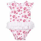 Baby Girls Pink Floral Bodysuit, 1, hi-res