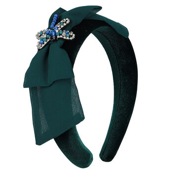 Girls Green Bow Headband