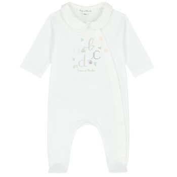 White Logo Babygrow