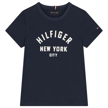 Boys Navy Blue Logo T-Shirt