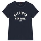 Boys Navy Blue Logo T-Shirt, 1, hi-res