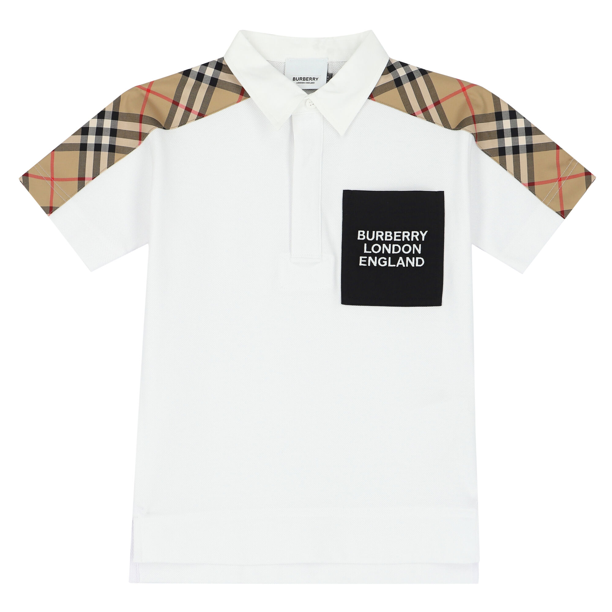 Burberry Boys White Logo Polo Shirt Junior Couture Bahrain