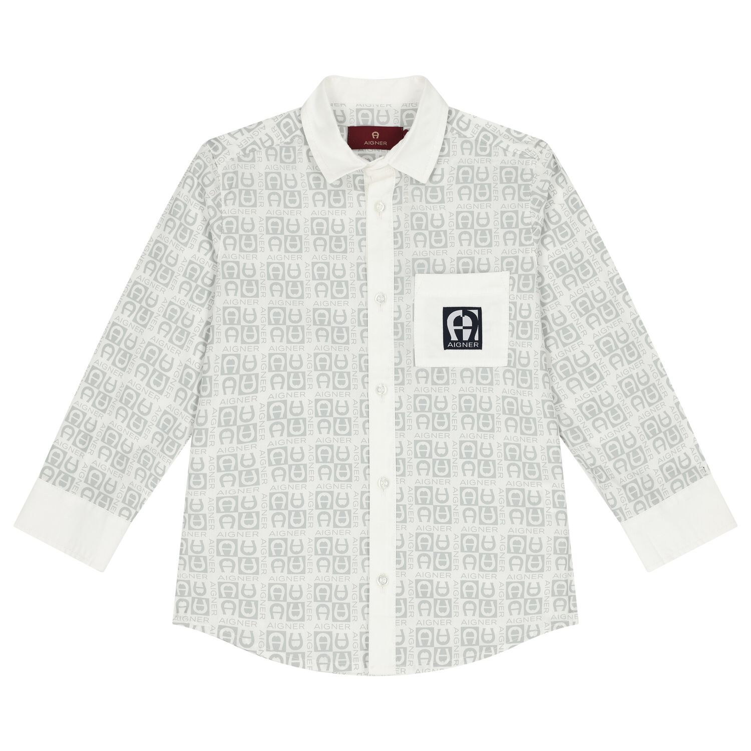 Boys White & Grey Logo Shirt, 1, hi-res image number null