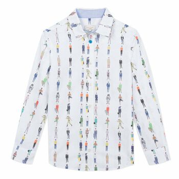Boys White Cotton Shirt