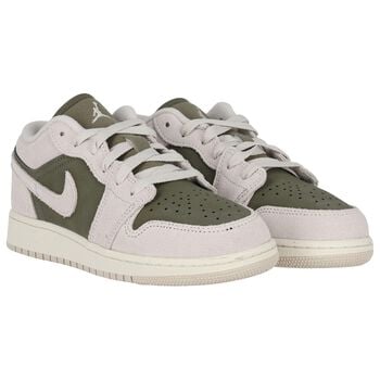 Green & White Air Jordan 1 Low Trainers