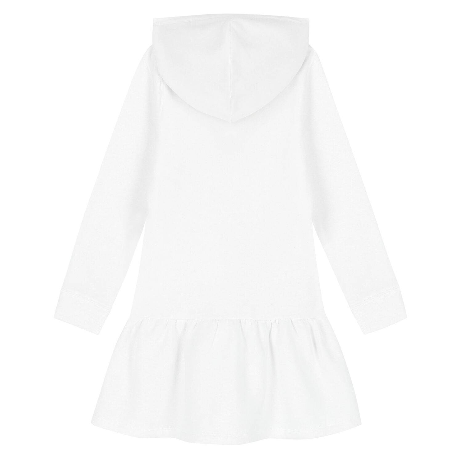 Girls White Logo Hooded Dress, 1, hi-res image number null