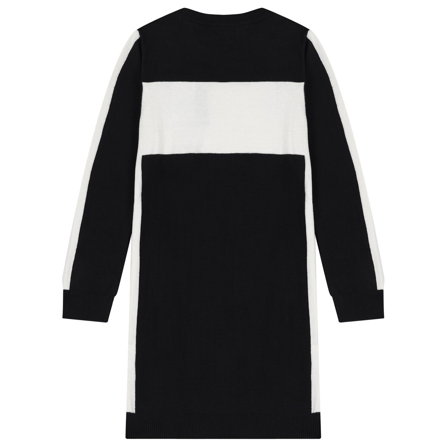 Girls Black & Ivory Logo Sweatshirt Dress, 1, hi-res