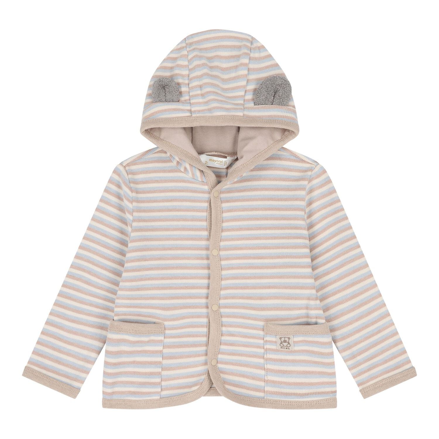 Baby Boys Beige & Ivory Teddy Bear Tracksuit ( 3 Piece ), 1, hi-res