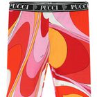 Girls Red & Purple Logo Iride Leggings , 2, hi-res