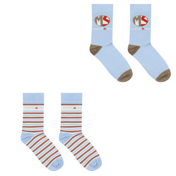 Boys Blue Striped Socks