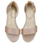 Girls Gold Embellished Sandals, 1, hi-res