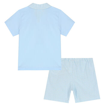 Younger Boys Blue & White Shorts Set
