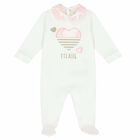 Girls Pink & Ivory Geo Map Babygrow, 1, hi-res