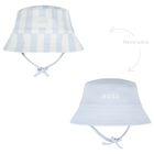 Baby Boys Blue & White Striped Logo Reversible Hat, 1, hi-res