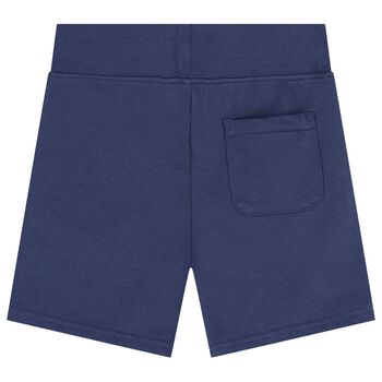 Boys Navy Blue Logo Shorts