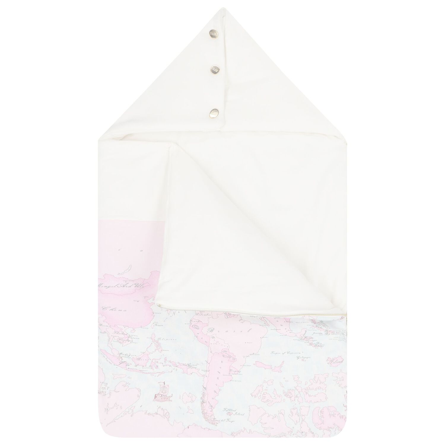 Baby Girls Ivory & Pink Geo Map Baby Nest, 2, hi-res image number null