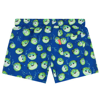 Baby Boys Blue Puffer Fish Swim Shorts