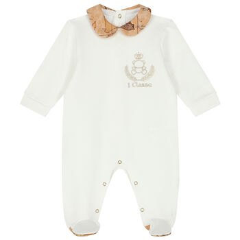 Ivory & Beige Logo Babygrow