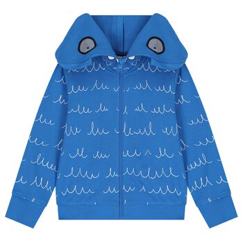 Boys Blue Yeti Hooded Zip Up Top