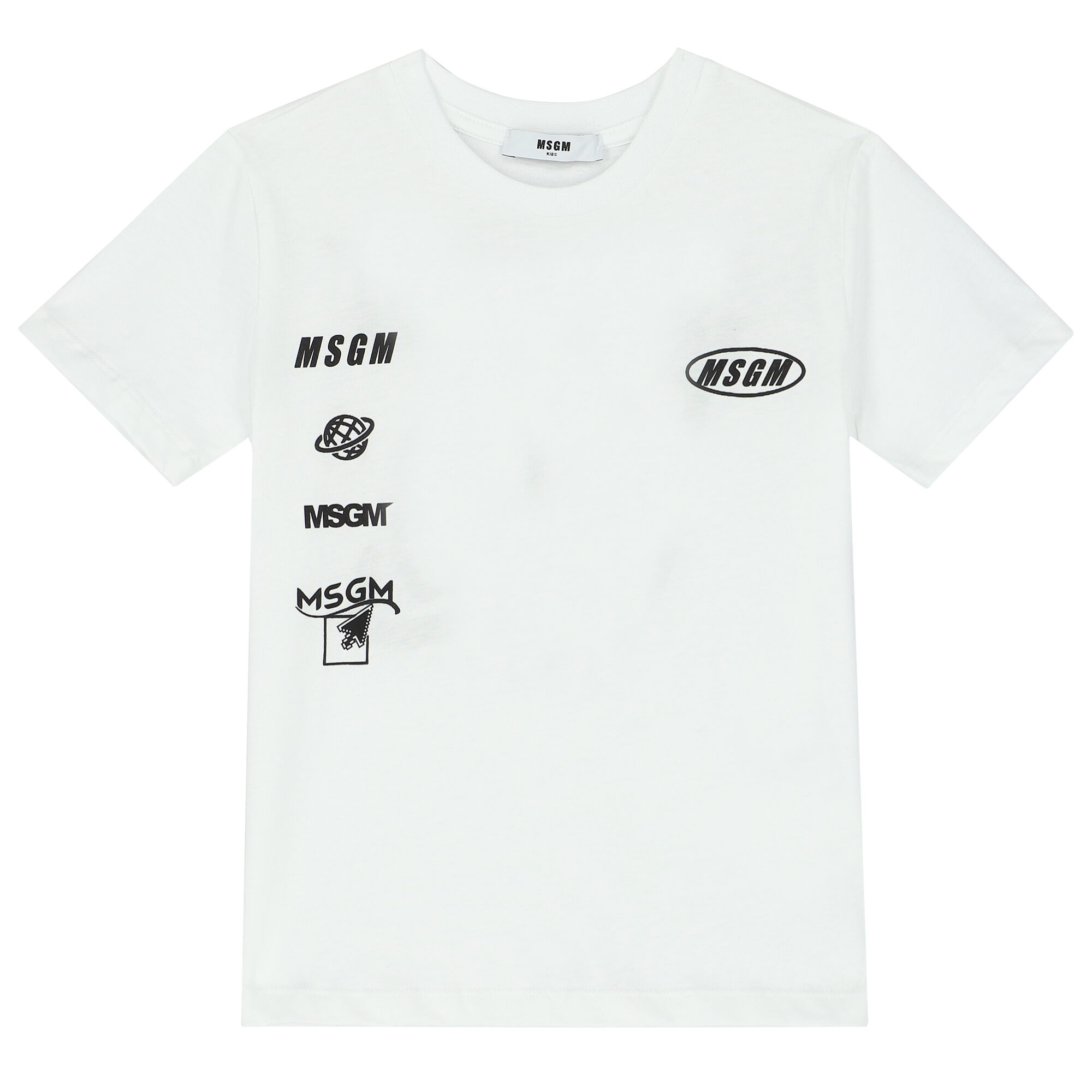 MSGM Boys White Logo T-Shirt | Junior Couture Oman
