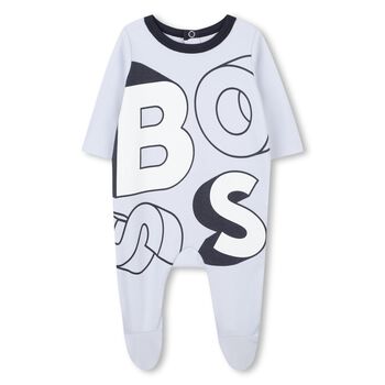 Baby Boys Blue Logo Babygrow