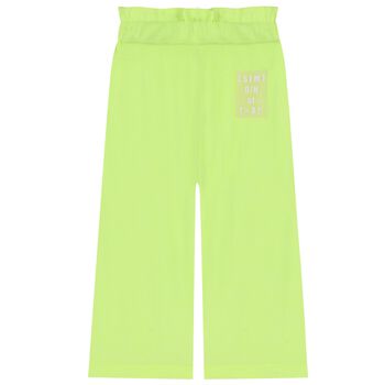 Girls Neon Yellow Wide Leg Trousers