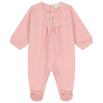Baby Girls Pink Logo Babygrow