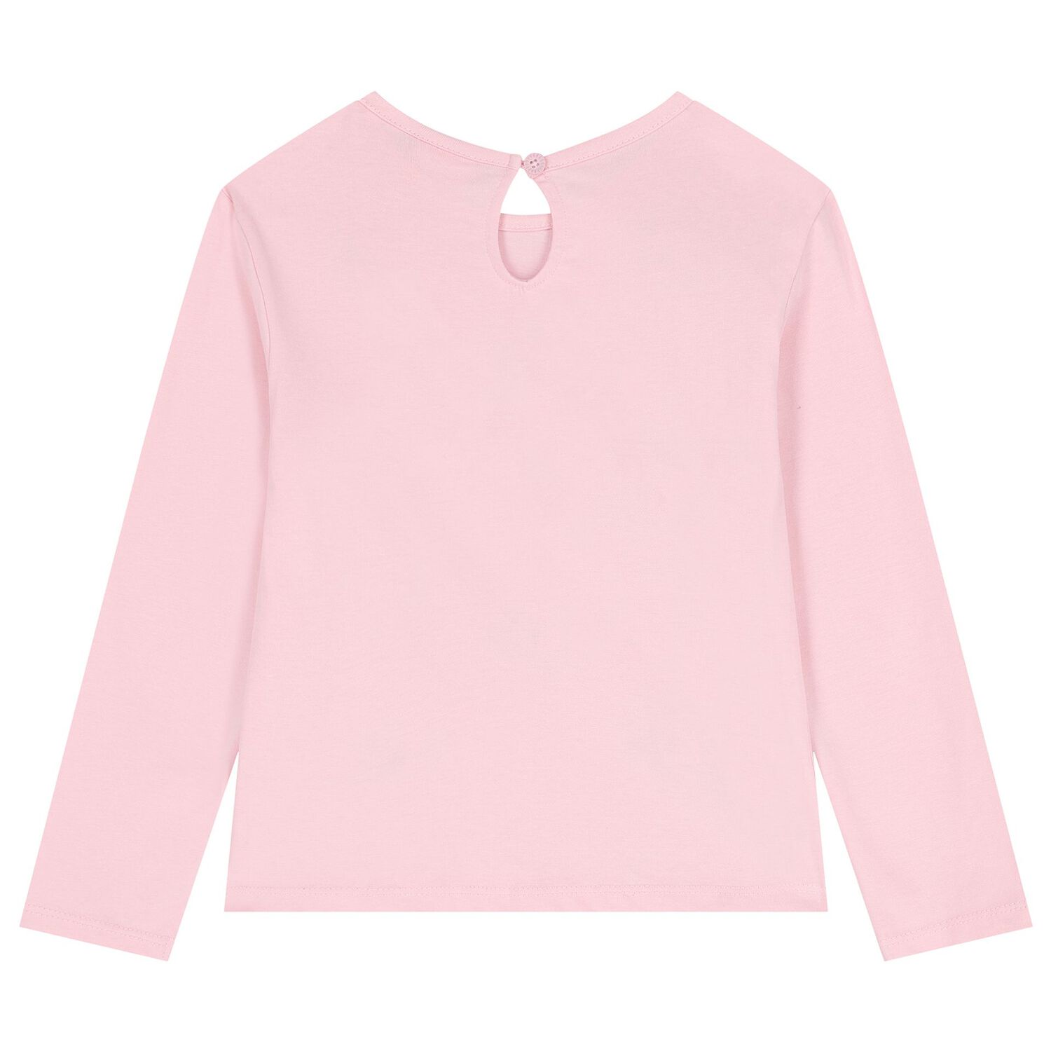 Girls Pink Bow Long Sleeve Top, 1, hi-res