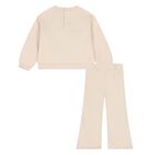 Younger Girls Beige Dog Tracksuit, 2, hi-res