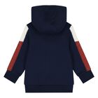 Younger Boys Navy Blue Hooded Zip Up Top, 3, hi-res