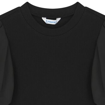 Girls Black Ribbed Top